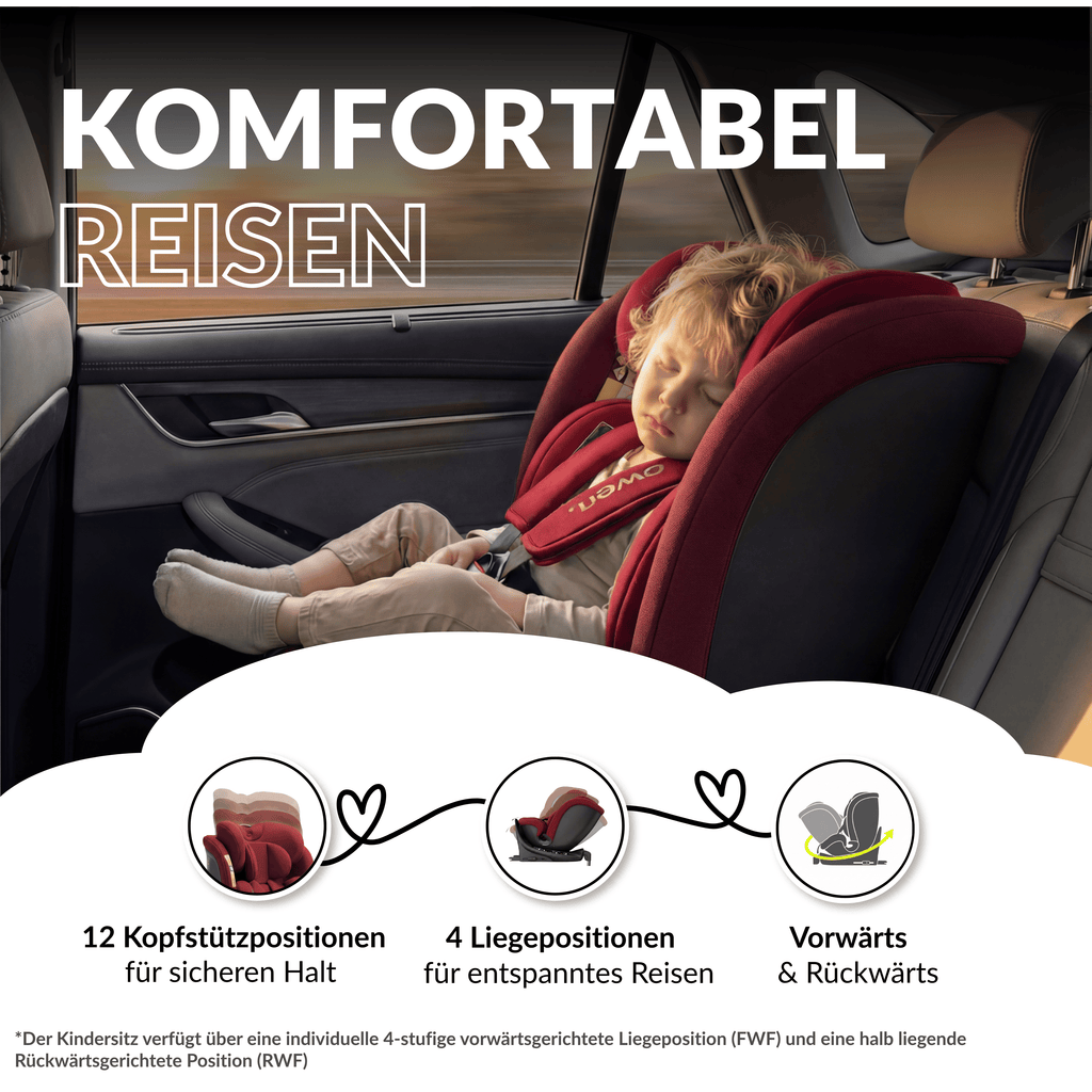 OWEN® 3-in-1 Kindersitz mit ISOFIX 360º Comfy