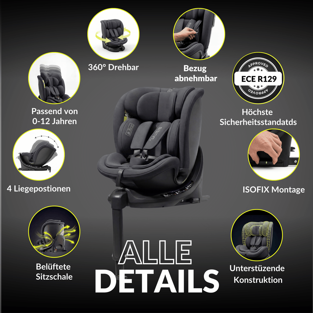 OWEN® 3-in-1 Kindersitz mit ISOFIX 360º Comfy
