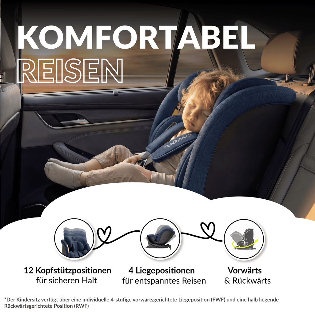 OWEN® 3-in-1 Kindersitz mit ISOFIX 360º Comfy