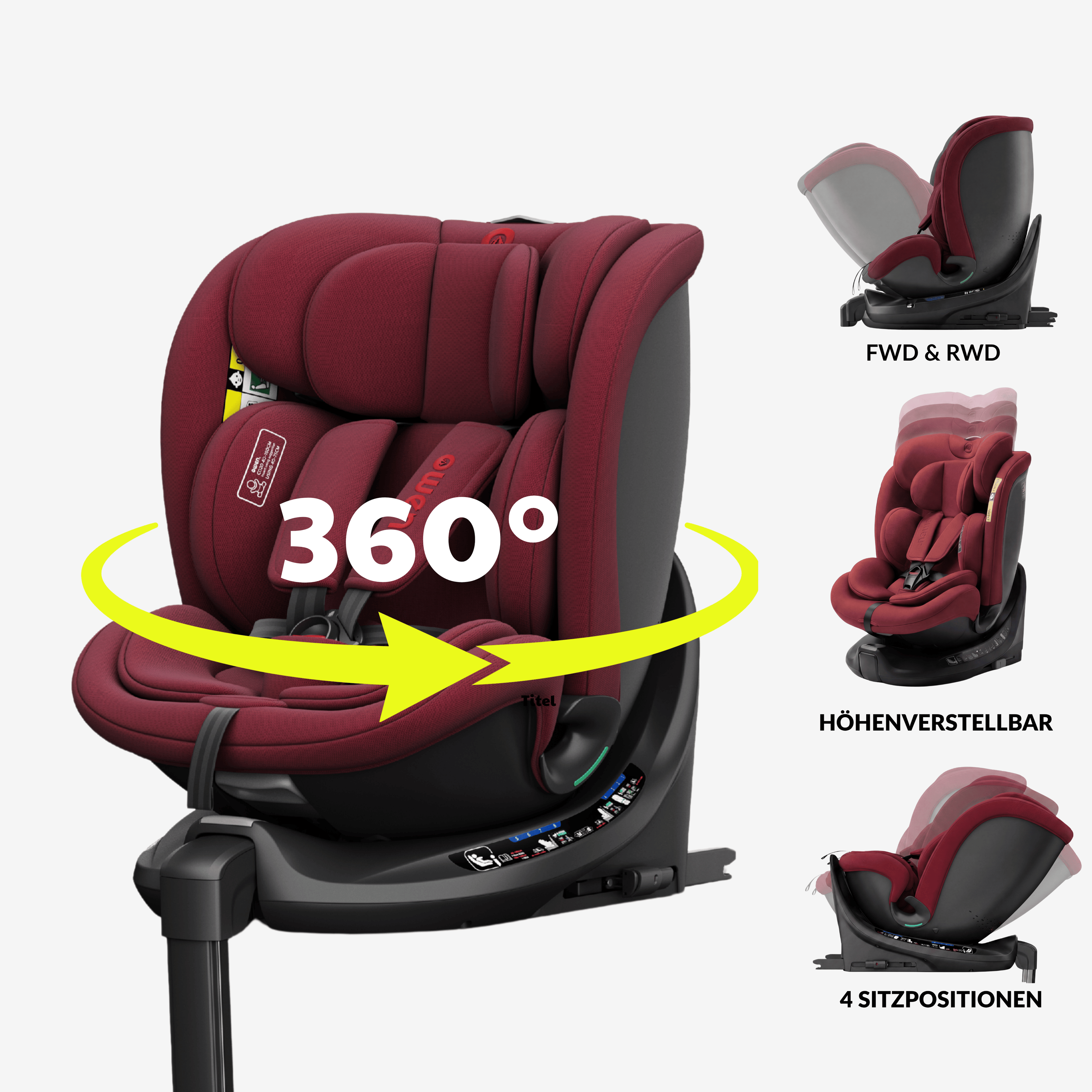 OWEN® 3-in-1 Kindersitz mit ISOFIX 360º Comfy