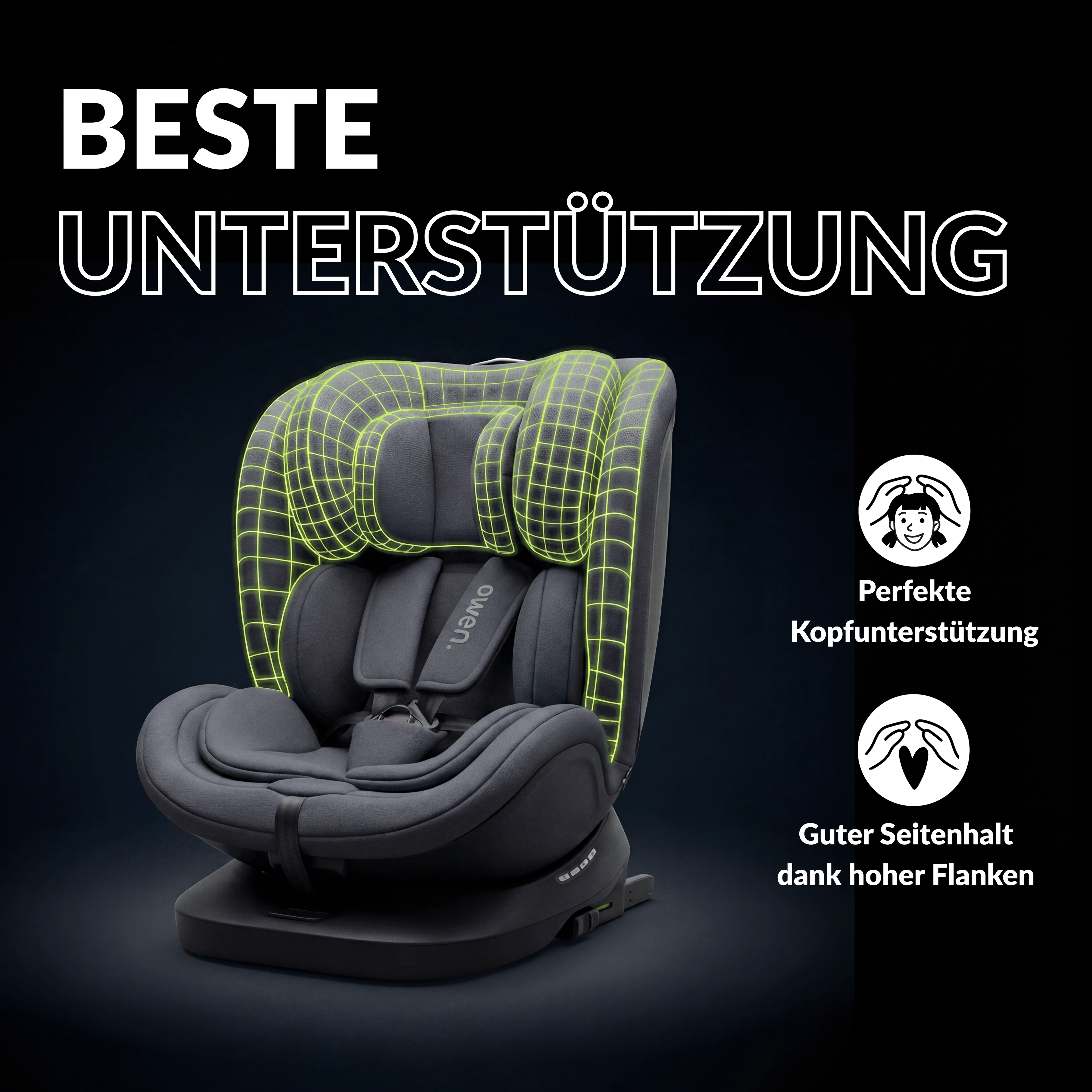 OWEN® 3-in-1 Kindersitz mit ISOFIX 360º Comfy