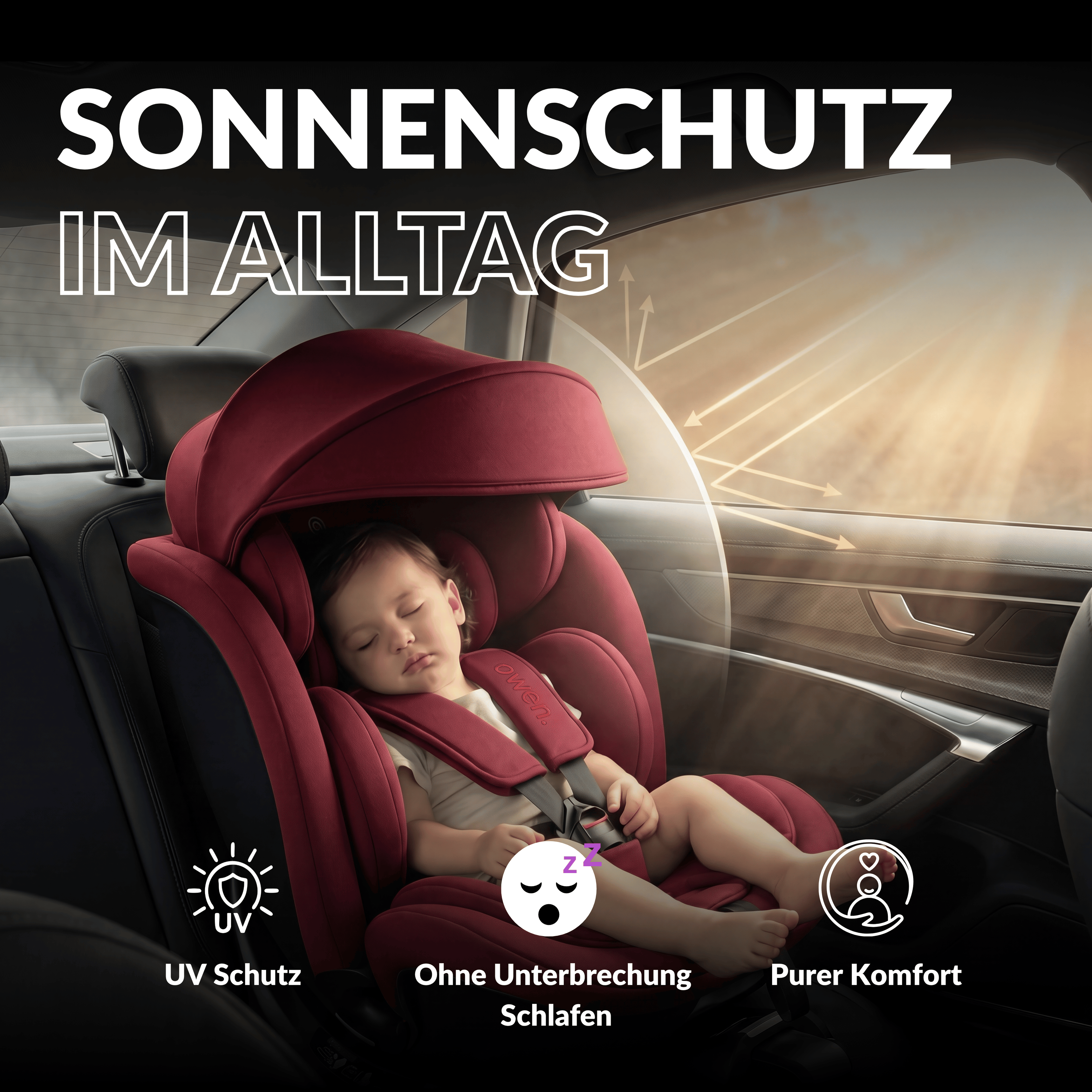 OWEN® 3-in-1 Kindersitz mit ISOFIX 360º Comfy