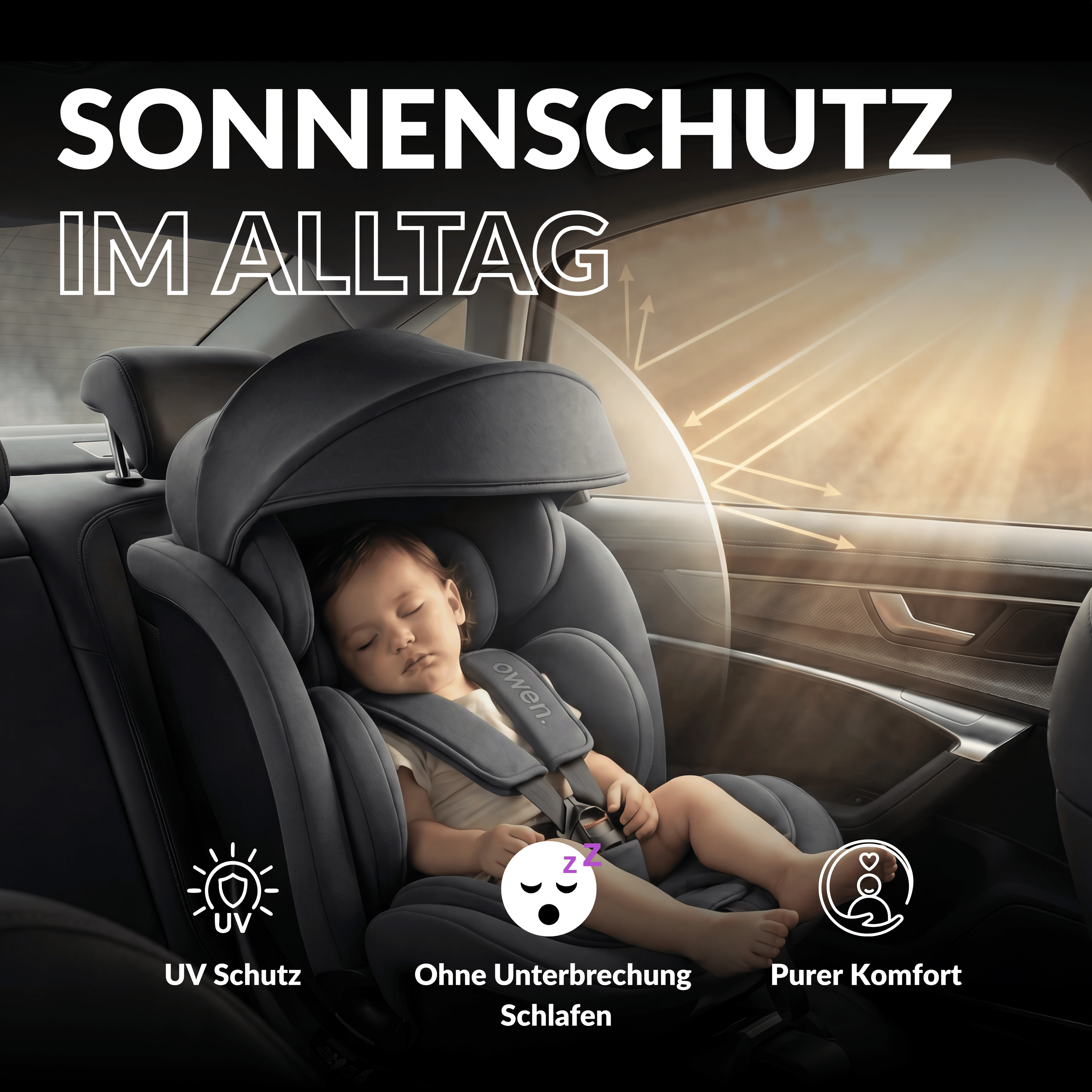 OWEN® 3-in-1 Kindersitz mit ISOFIX 360º Comfy