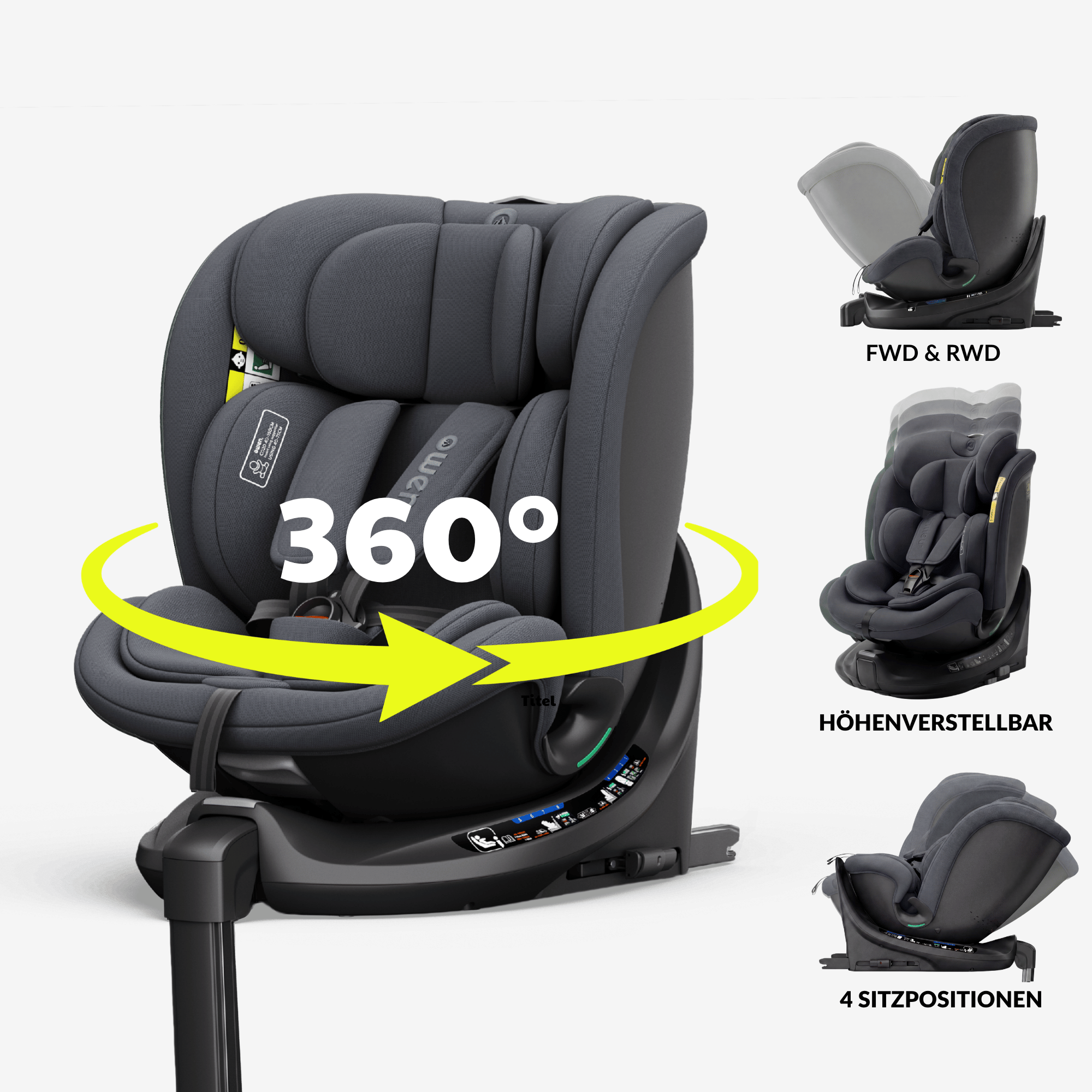 OWEN® 3-in-1 Kindersitz mit ISOFIX 360º Comfy