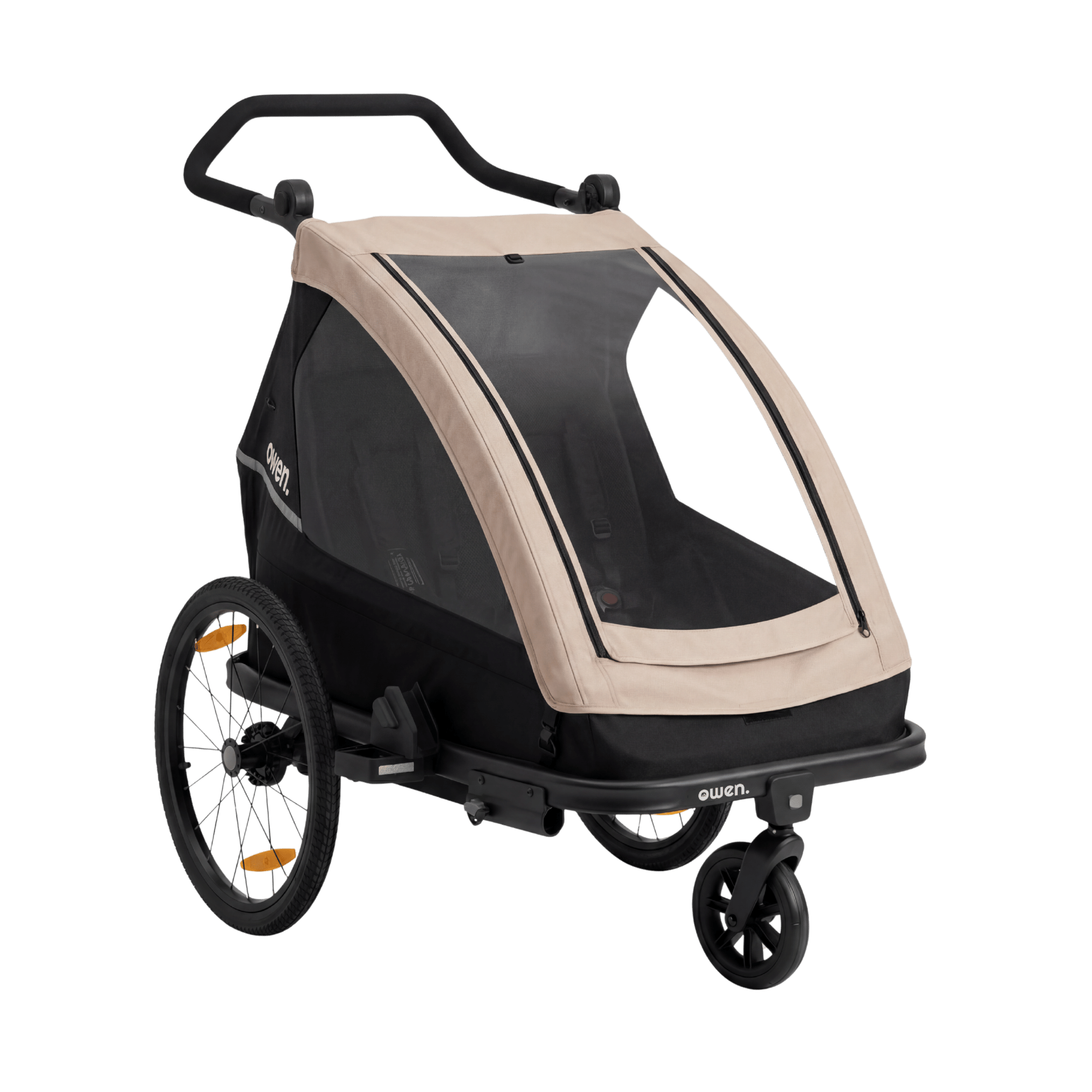 OWEN® Navora Kinder Fahrradanhänger Set – Zweisitzer inkl. Verdeck