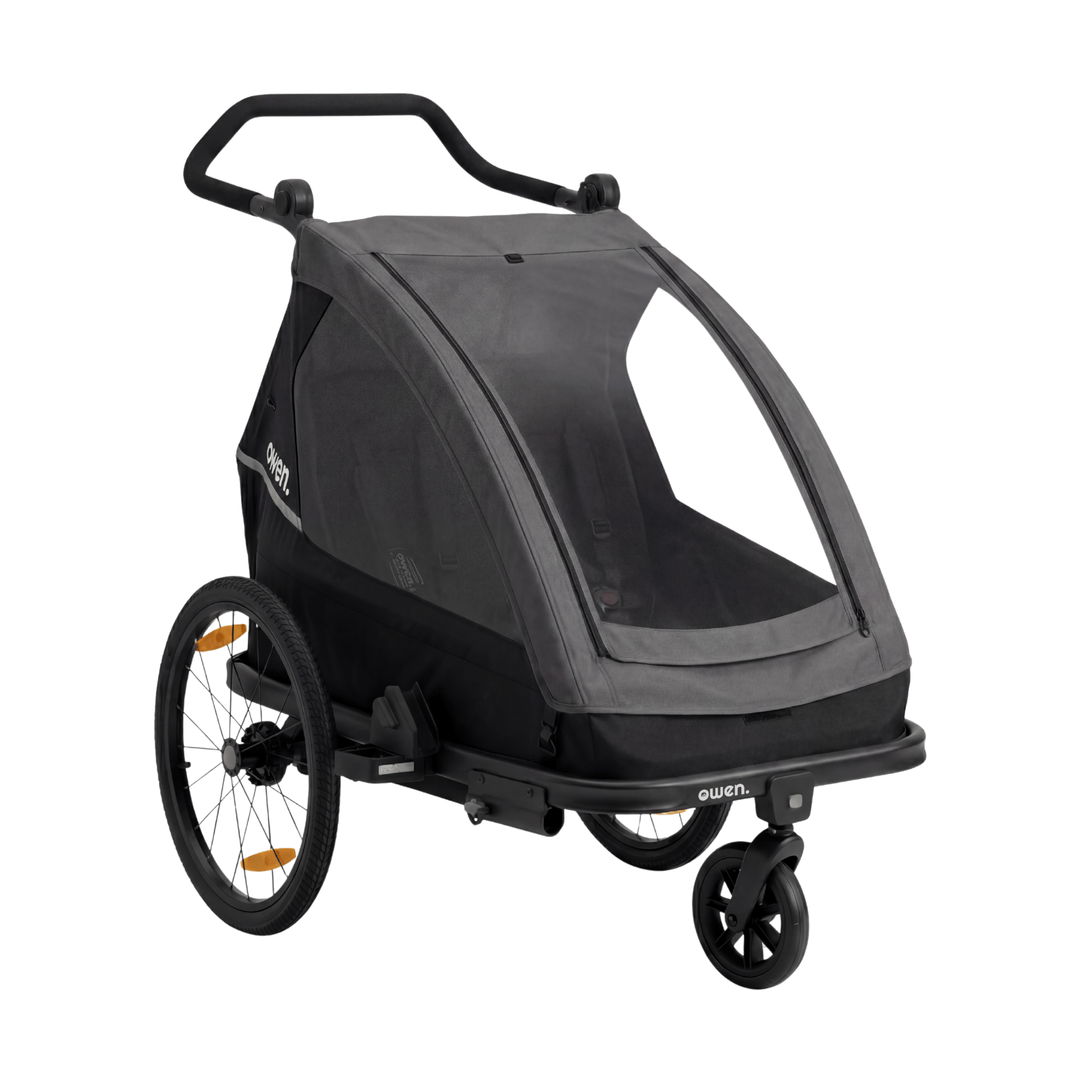 OWEN® Navora Kinder Fahrradanhänger Set – Zweisitzer inkl. Verdeck