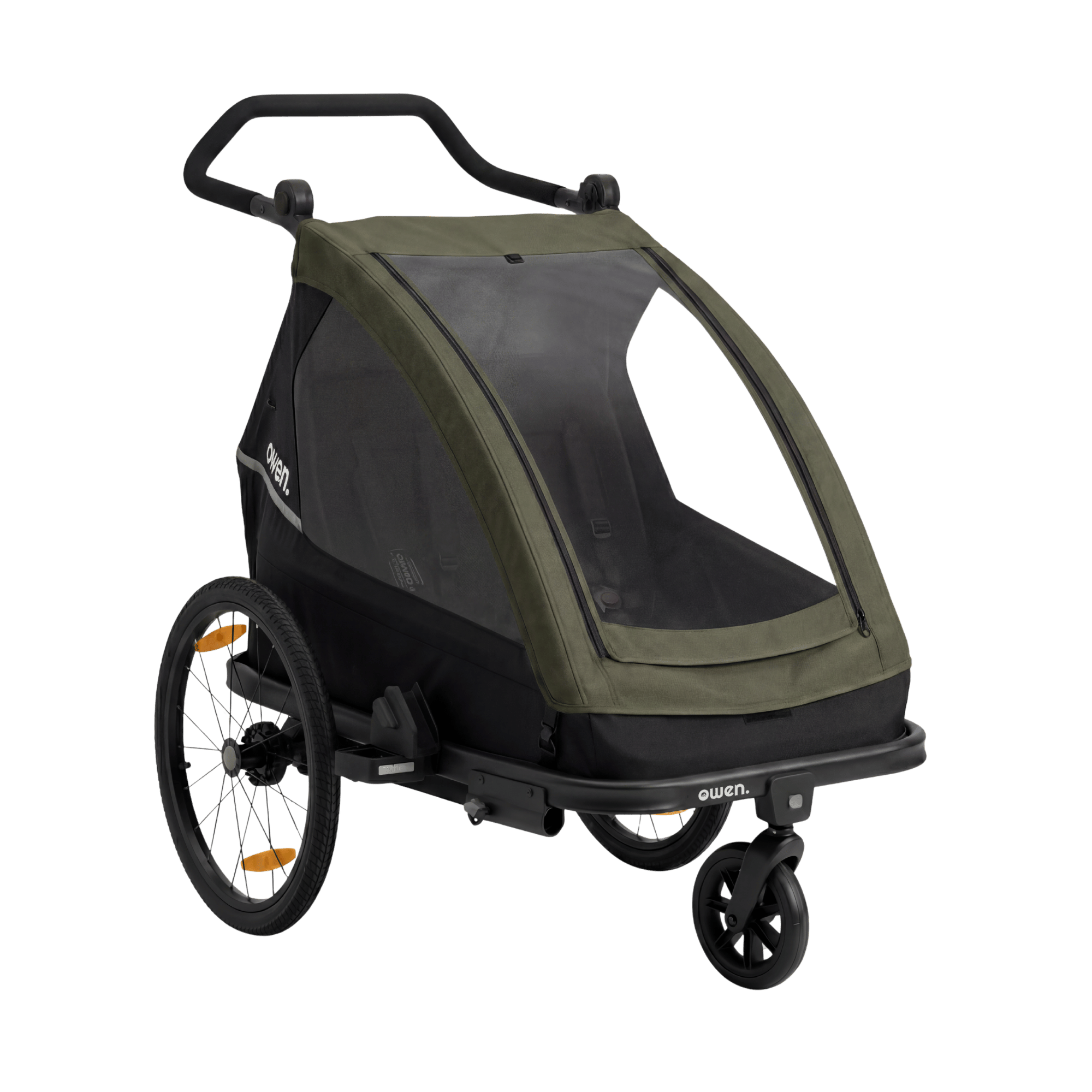 OWEN® Navora Kinder Fahrradanhänger Set – Zweisitzer inkl. Verdeck