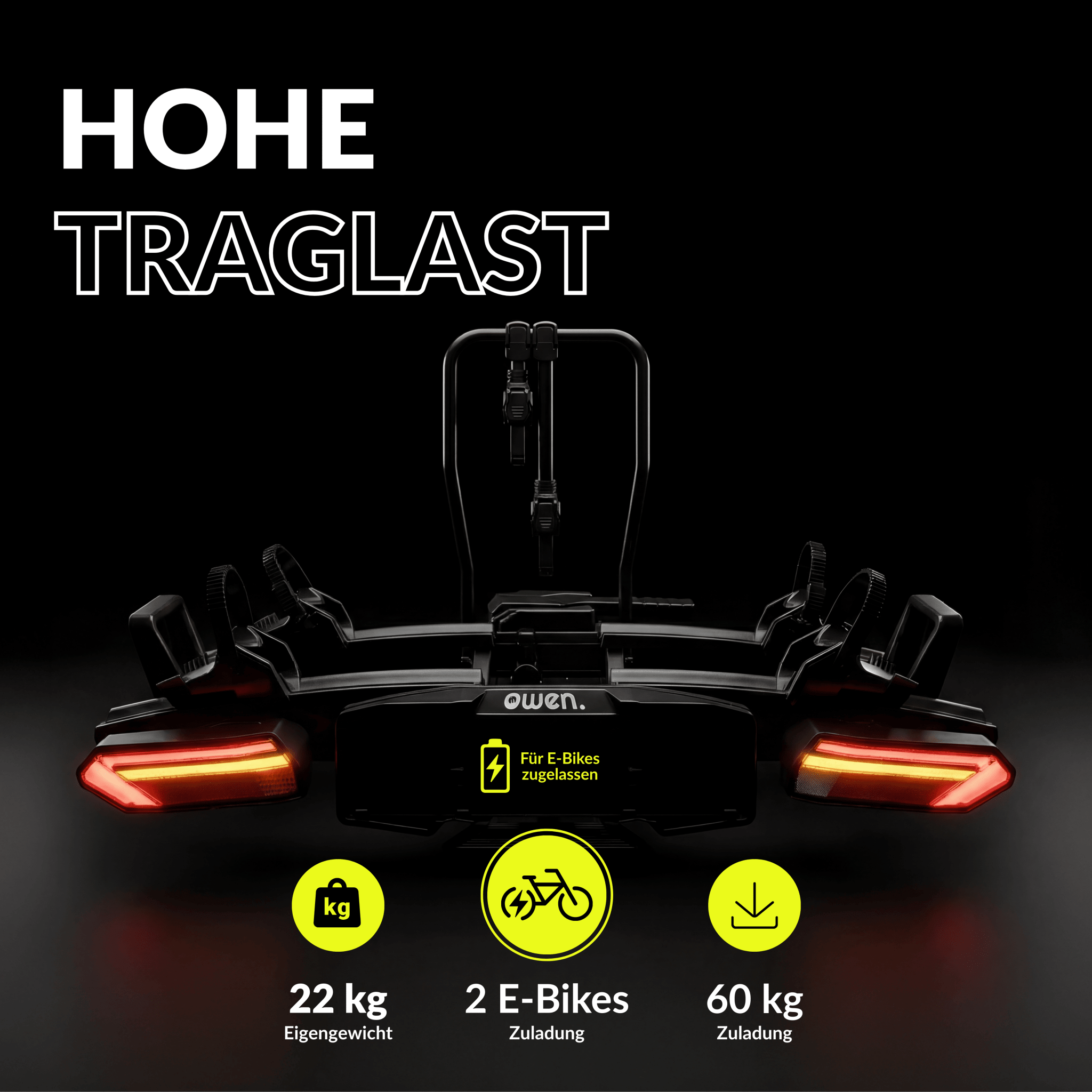 e-bike fahrradträger für 2 fahrräder E-Bike Fahrradträger für die Anhängerkupplung – OWEN