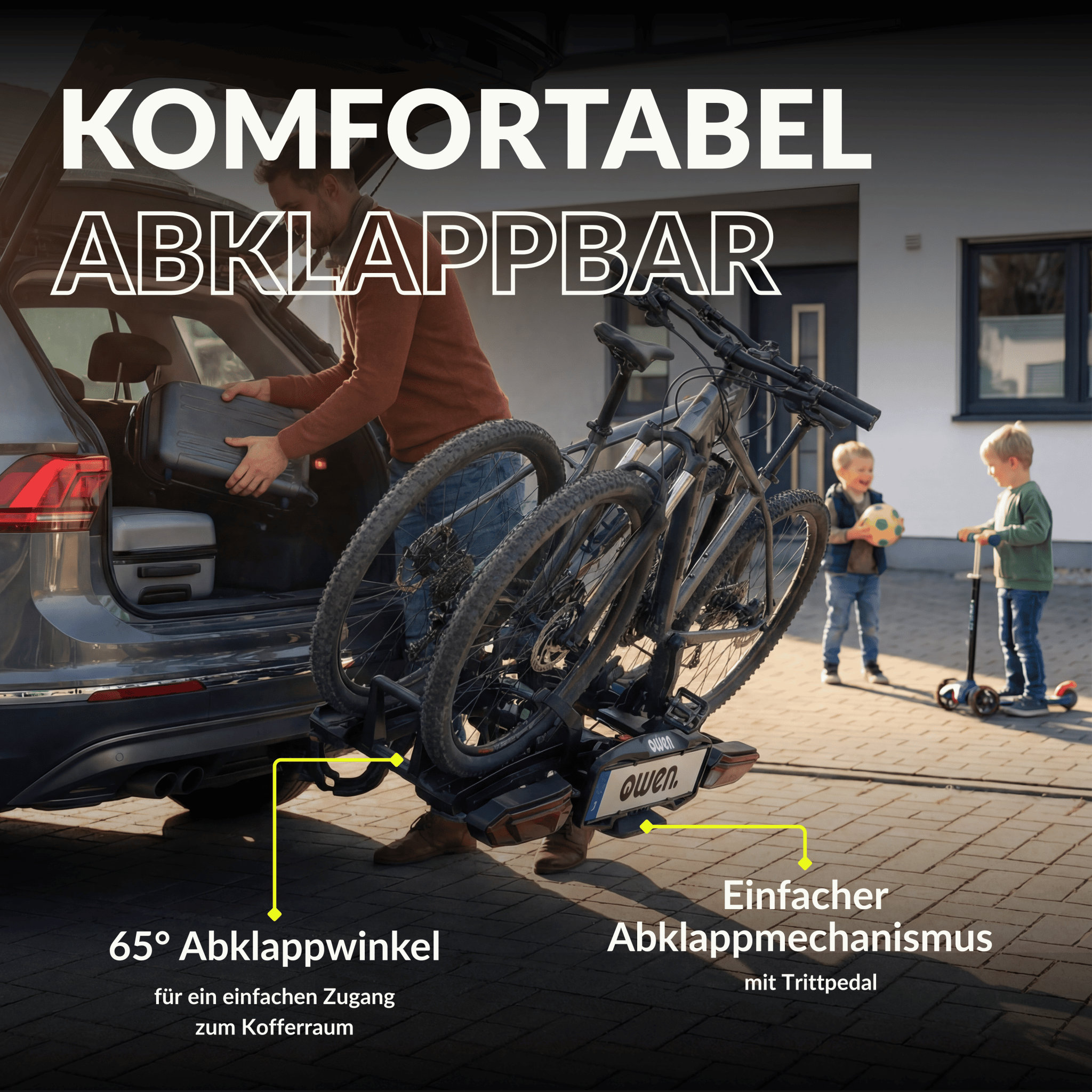 E-Bike Fahrradträger für die Anhängerkupplung – OWEN