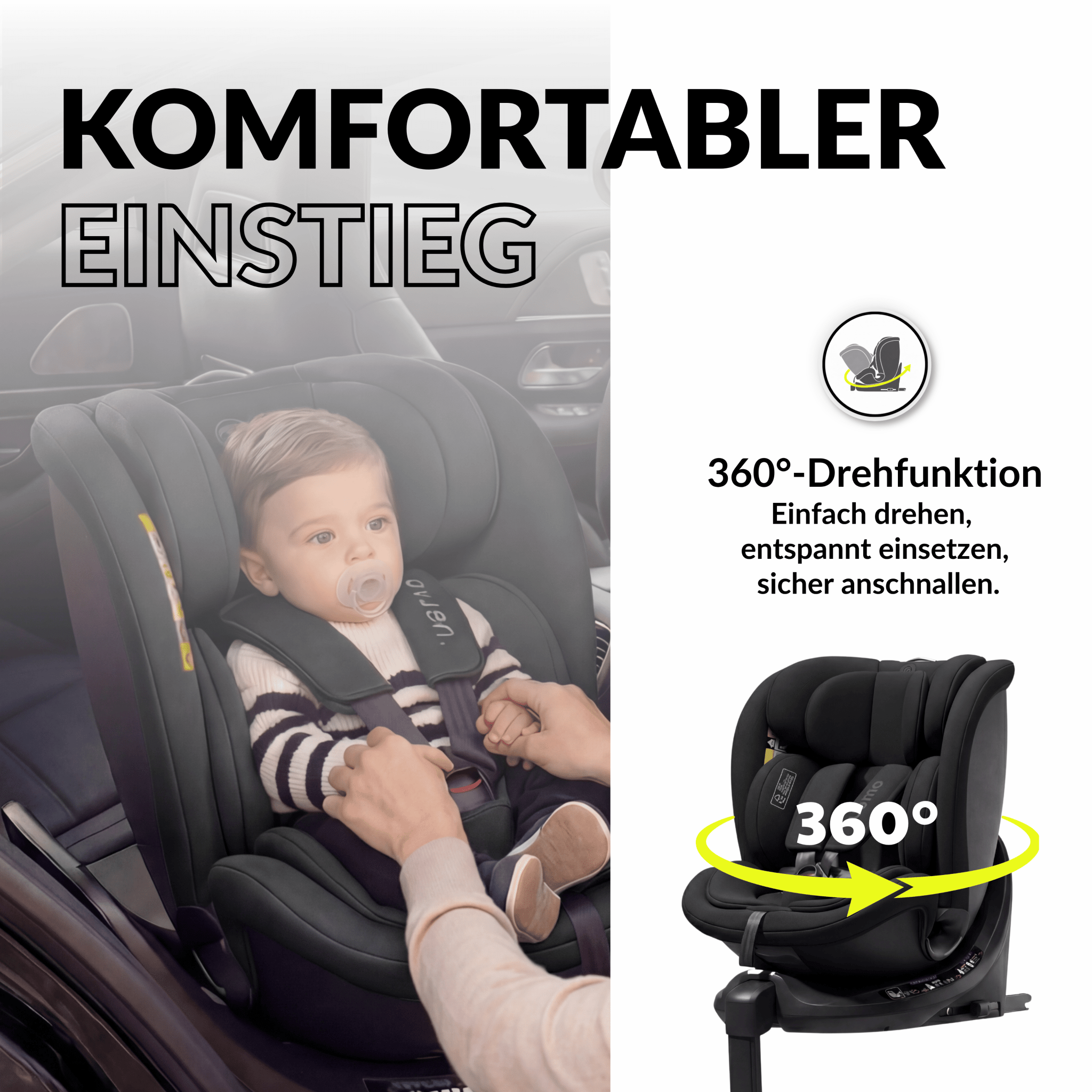 OWEN® 3 - in - 1 Kindersitz mit ISOFIX 360º Comfy - OWEN