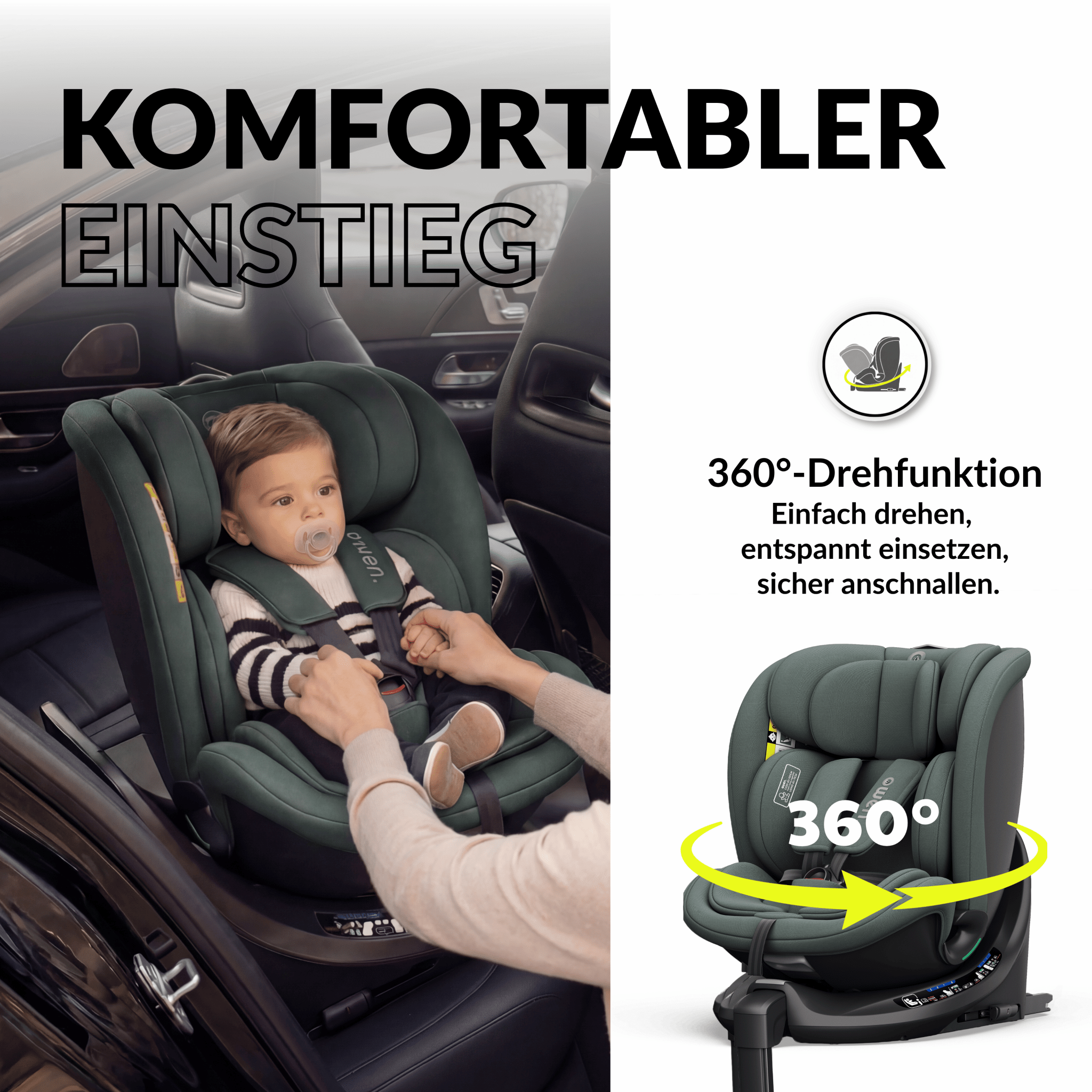 OWEN® 3 - in - 1 Kindersitz mit ISOFIX 360º Comfy - OWEN