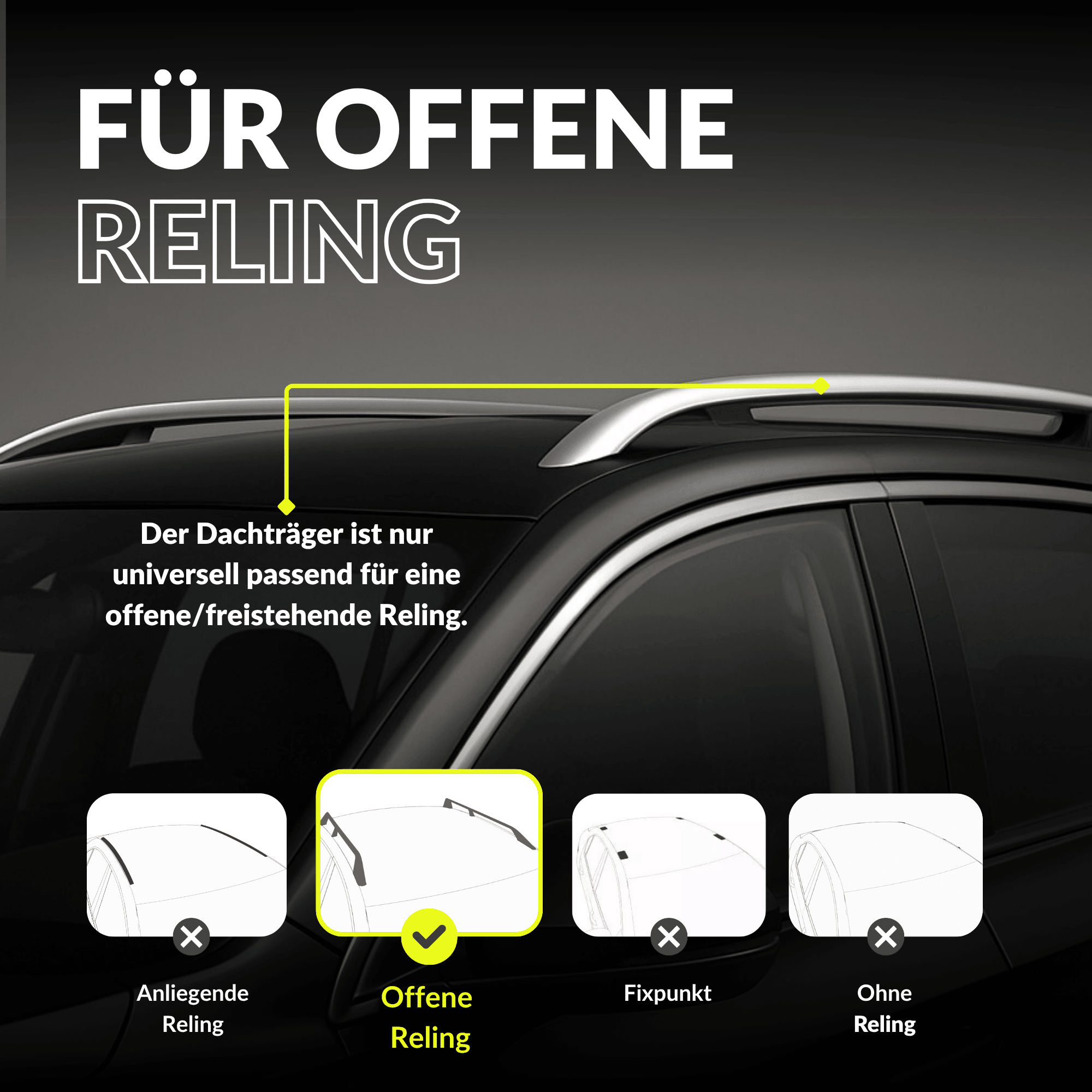 OWEN® Dachträger 5.0 für offene Reling - OWEN