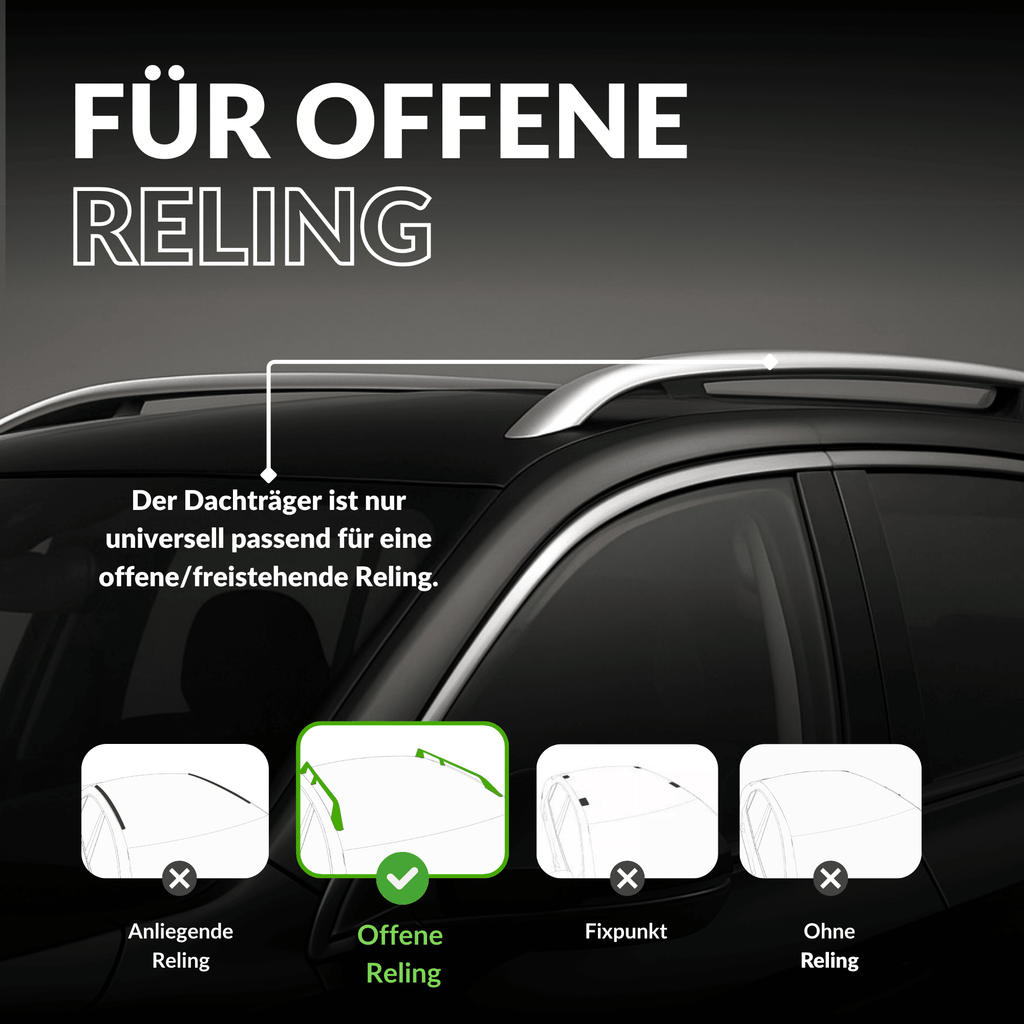OWEN® Dachträger 5.0 PRO für offene Reling - OWEN