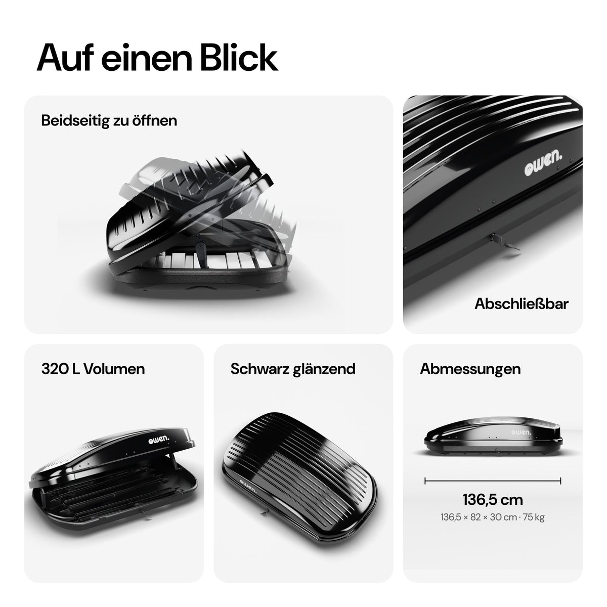 OWEN® ROWA Dachbox 320L – alle Eigenschaften auf einen Blick