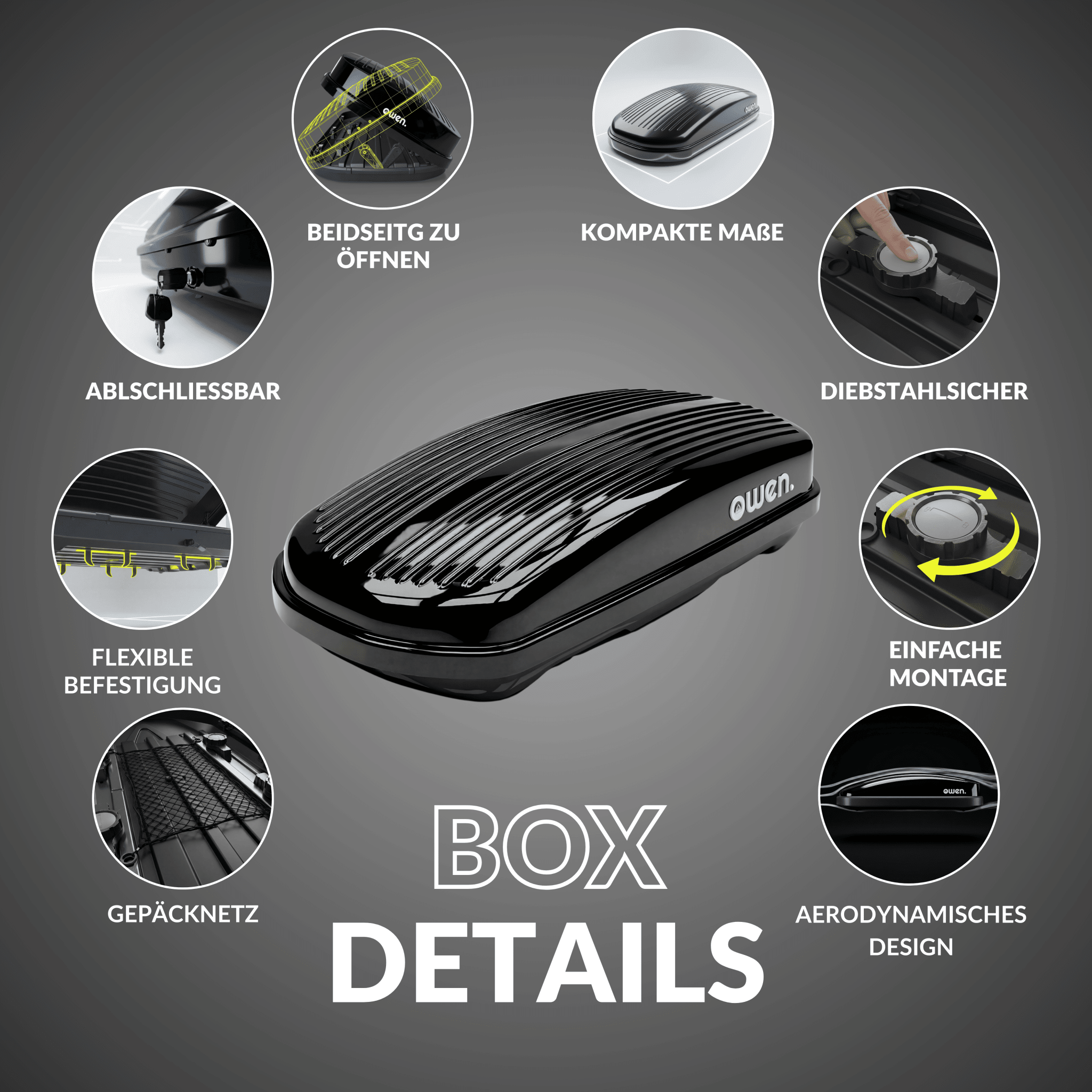 OWEN® ROWA Dachbox 400L - OWEN