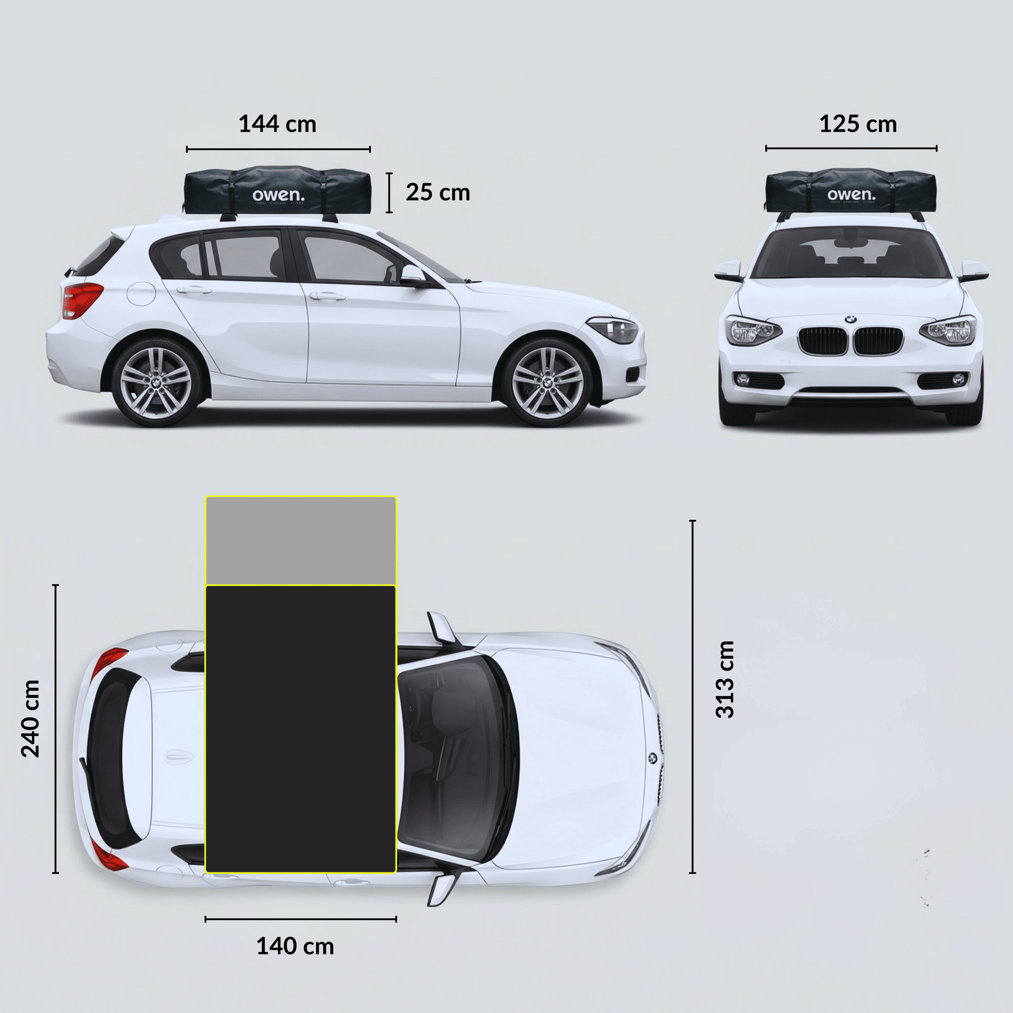 OWEN® two+ Dachzelt (Black Edition) - OWEN