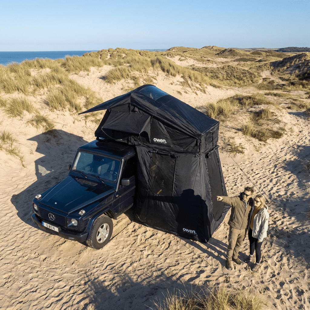 Vorzelt für Dachzelt two+ Black Edition – Upgrade – OWEN